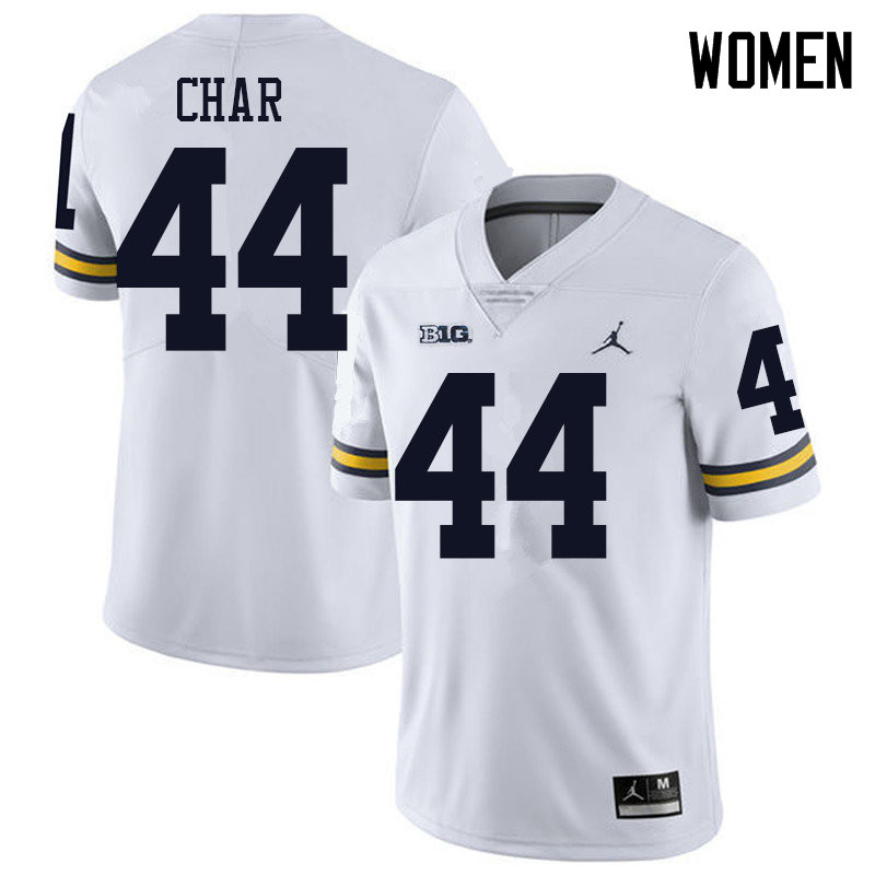 Jordan Brand Women #44 Jared Char Michigan Wolverines College Football Jerseys Sale-White